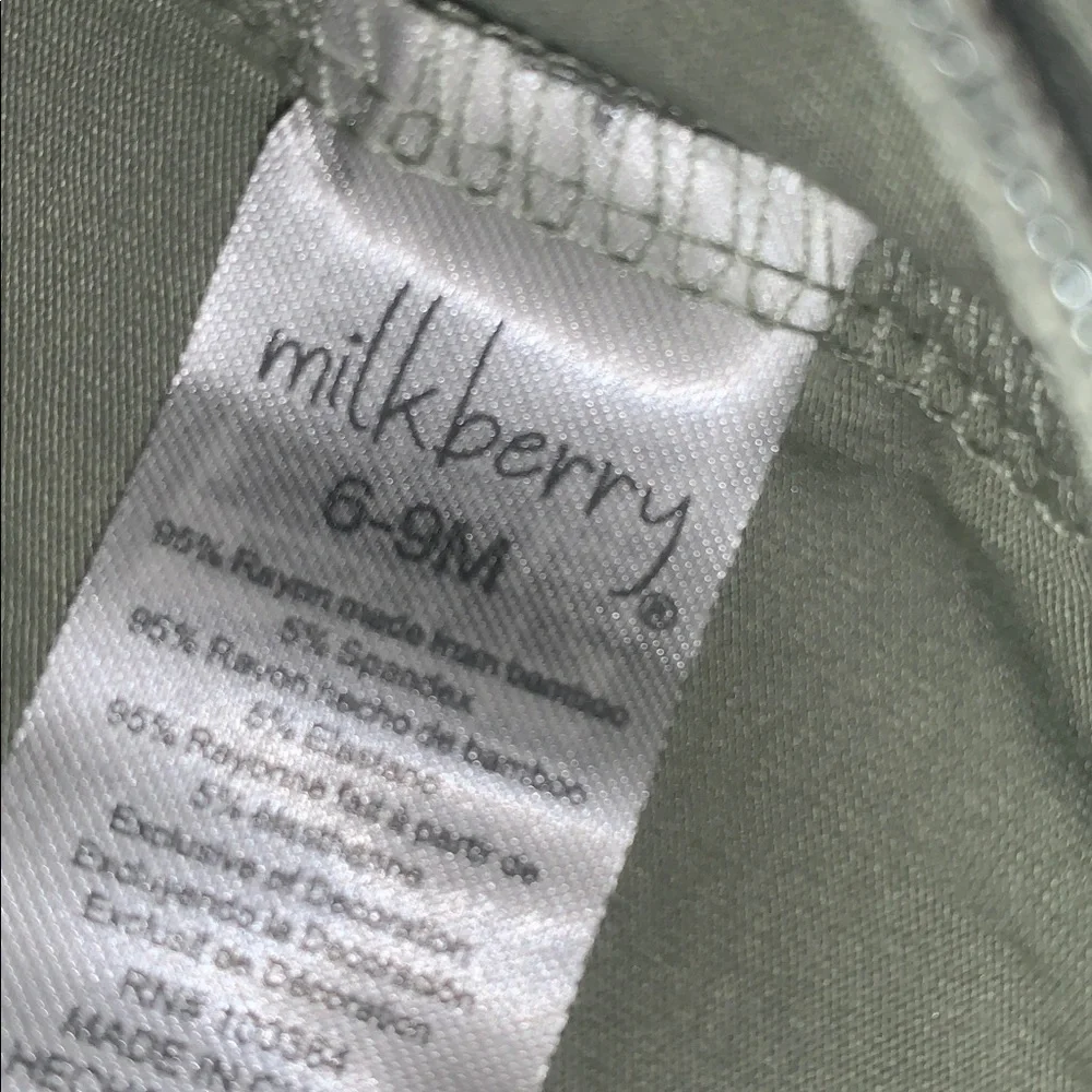 NWT Milkberry Sage Green Footie & Cap/Beanie 2pc. 6-9M